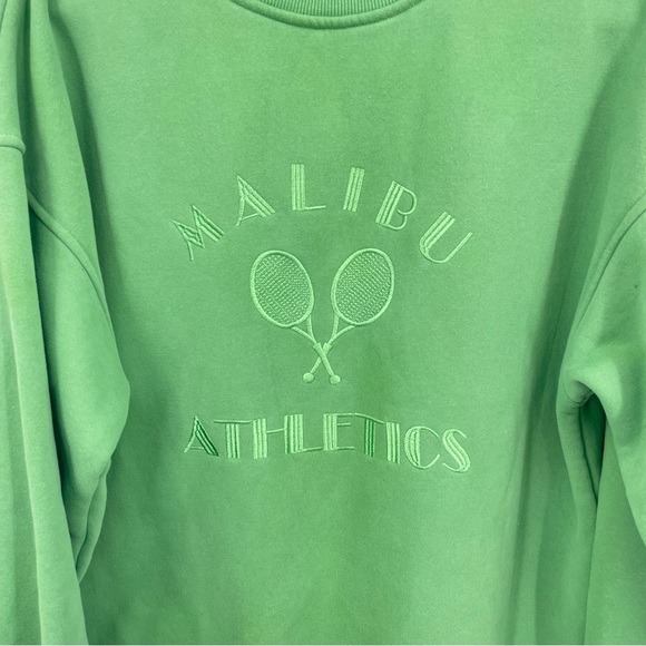 Bailey rose Malibu Athletics Oversized crewneck sweatshirt tennis Sz L green - Picture 2 of 10